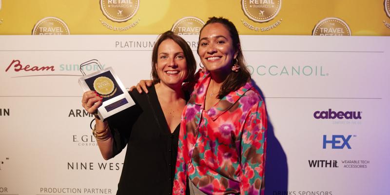 Mona Lhostis and Marion Amirouche from L'OCCITANE Group receive TRBusiness Travel Retail Awards 2023